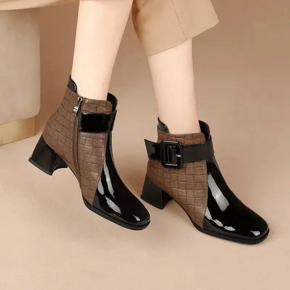 Luxezt Thick-Heel Short Boots