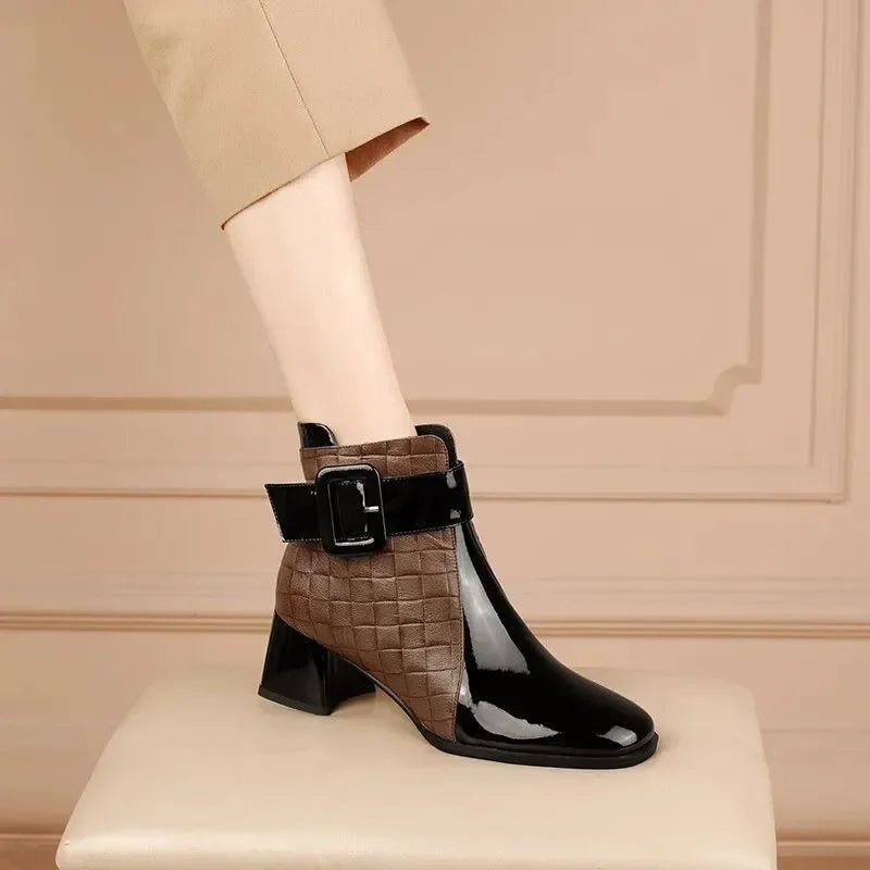 Luxezt Thick-Heel Short Boots